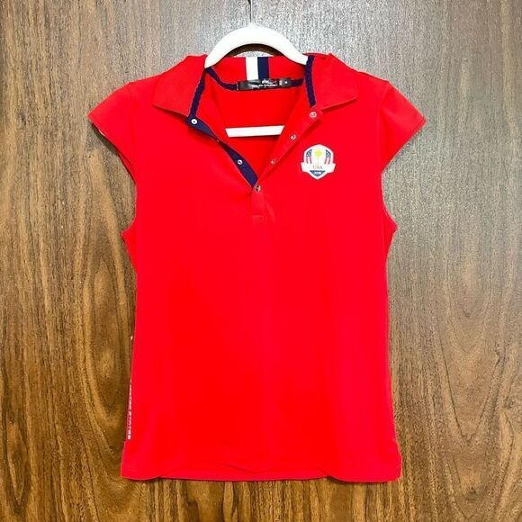 RLX Ralph Lauren Polo Shirt Red Ryder Cup USA 2016 Golf Women's Size Medium - Picture 1 of 8